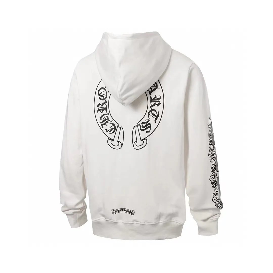 Q01—P230 Chrome Hearts/Chrome Hearts printed zipper sweatshirt cardigan jacket -420 grams of high-density, high-quality wool, soft, delicate and skin-friendly, soft and silky to the touch, warm and skin-friendly -The hardware zipper accessories are all customized and full of details -Colour: black white -Size: S M L XL